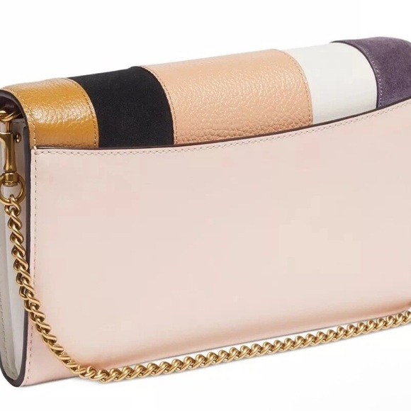 Coach Marlow Turnlock Crossbody Bag with Chain Strap with Patchwork Stripes - Picture 4 of 9